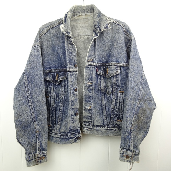 Levis Mens Denim Jean Jacket Distressed 